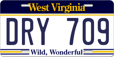 WV license plate DRY709