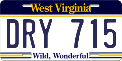 WV license plate DRY715