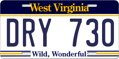 WV license plate DRY730