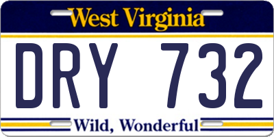 WV license plate DRY732