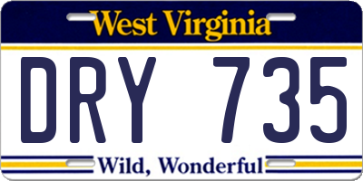 WV license plate DRY735