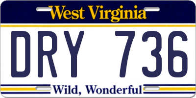 WV license plate DRY736