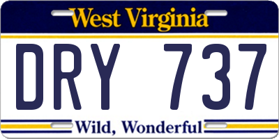 WV license plate DRY737