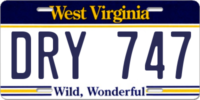 WV license plate DRY747