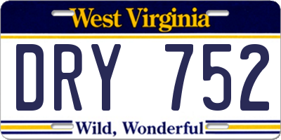 WV license plate DRY752