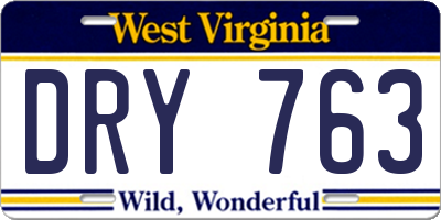 WV license plate DRY763