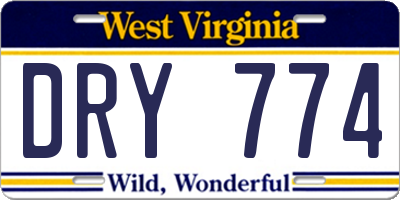 WV license plate DRY774