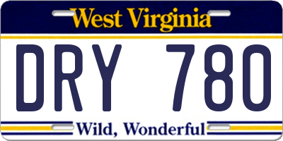 WV license plate DRY780