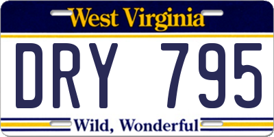 WV license plate DRY795
