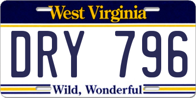 WV license plate DRY796