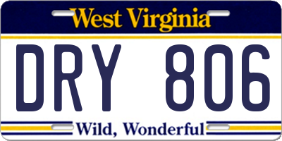 WV license plate DRY806