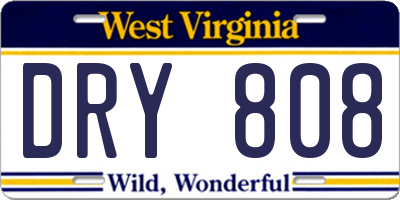 WV license plate DRY808
