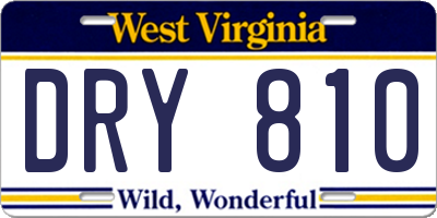 WV license plate DRY810