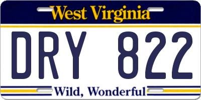 WV license plate DRY822
