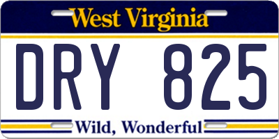 WV license plate DRY825