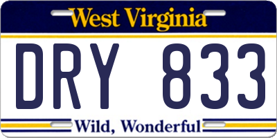 WV license plate DRY833