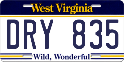 WV license plate DRY835