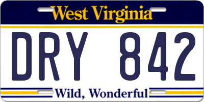 WV license plate DRY842