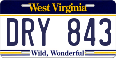 WV license plate DRY843
