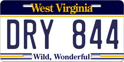 WV license plate DRY844