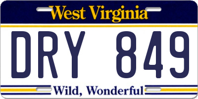WV license plate DRY849