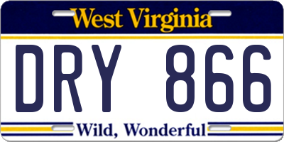 WV license plate DRY866