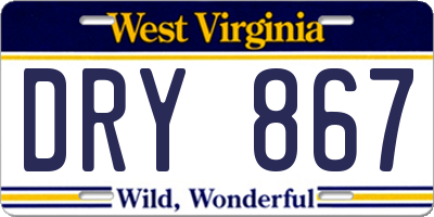 WV license plate DRY867
