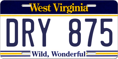 WV license plate DRY875