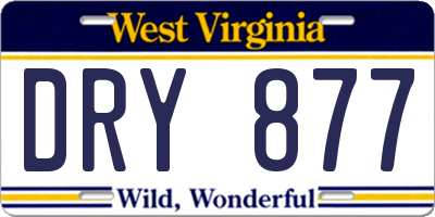 WV license plate DRY877