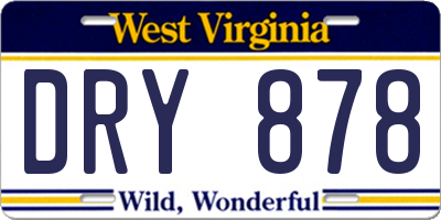 WV license plate DRY878