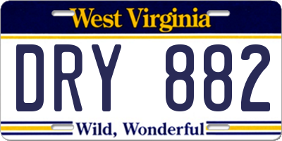 WV license plate DRY882