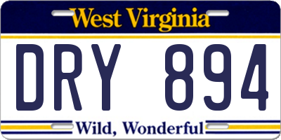 WV license plate DRY894