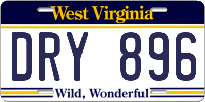 WV license plate DRY896