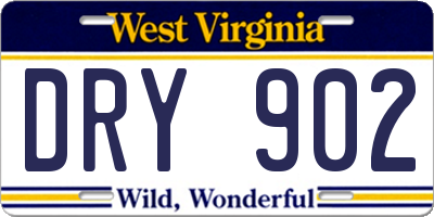 WV license plate DRY902