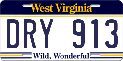 WV license plate DRY913