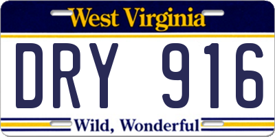 WV license plate DRY916