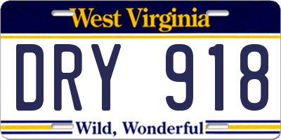 WV license plate DRY918