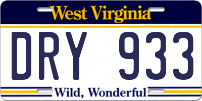 WV license plate DRY933