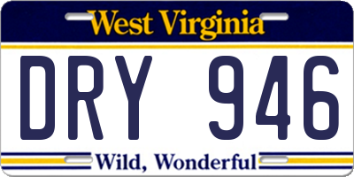 WV license plate DRY946