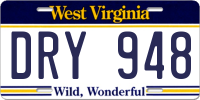 WV license plate DRY948