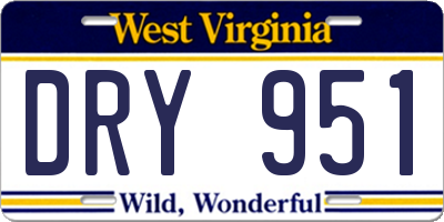 WV license plate DRY951