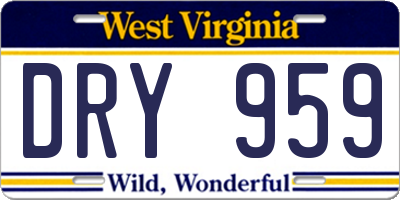 WV license plate DRY959