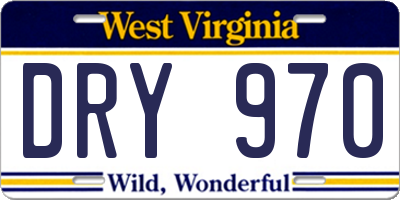 WV license plate DRY970