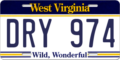 WV license plate DRY974
