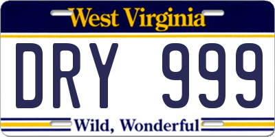 WV license plate DRY999