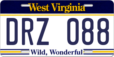 WV license plate DRZ088
