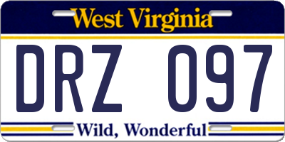 WV license plate DRZ097