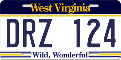 WV license plate DRZ124