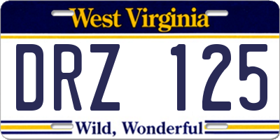 WV license plate DRZ125