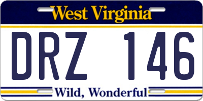 WV license plate DRZ146